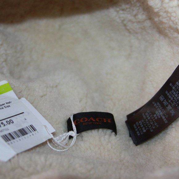 Coach Sheepskin Trapper Hat Black Retail 375.00 - Picture 8 of 8